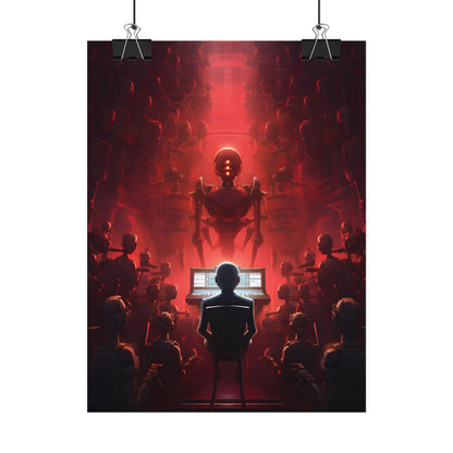 Robot Symphony: Futuristic Music Art - Poster