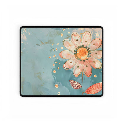 Whimsical Growth Mindset Flower: Blooming Art - Desk Mat