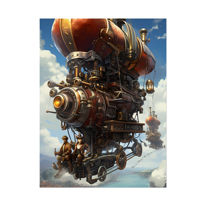 Steam Powered Sky-Liner Thrill Ride: Steampunk Race on Colum - Poster