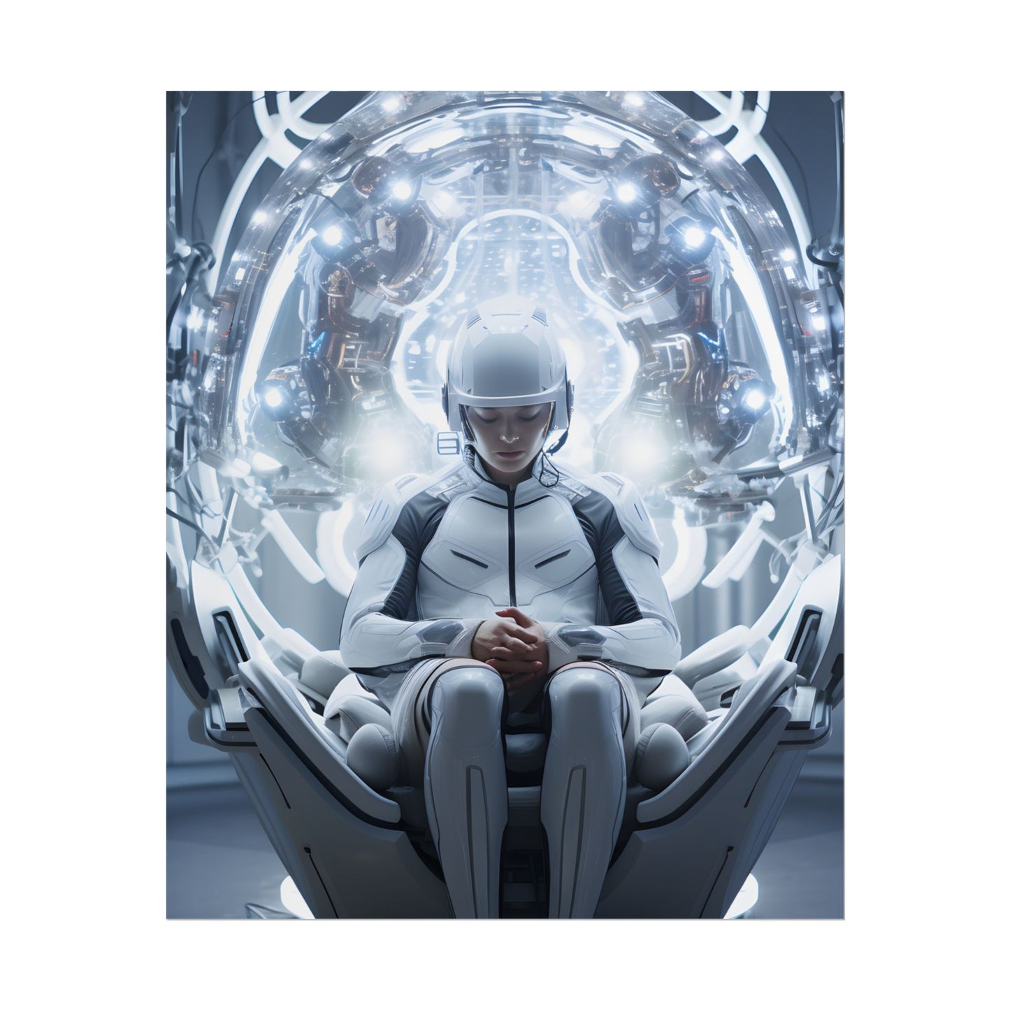 Elderly Man in a Complex Web: Medical Experiment Artwork - Poster