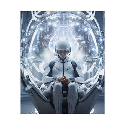 Elderly Man in a Complex Web: Medical Experiment Artwork - Poster