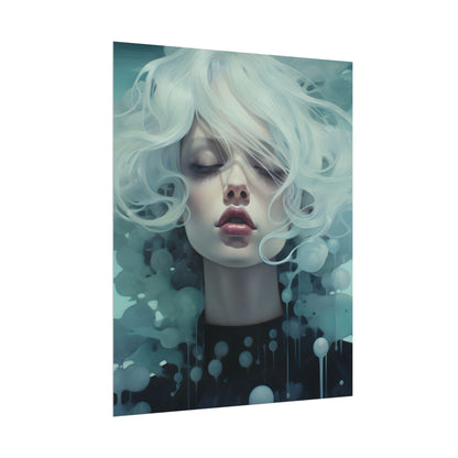 Candid Moment: Person in Reflection - Black and White Photography - Poster