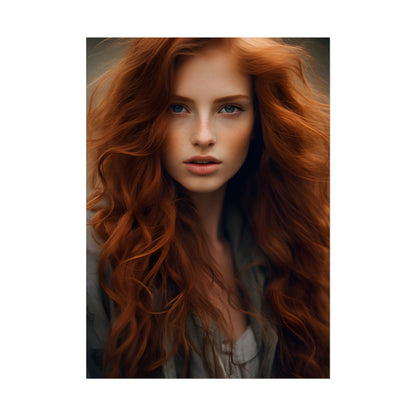 Gorgeous Redhead Woman: Natural Beauty Artwork - Poster