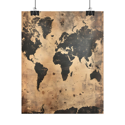 Timeless World Map: Elegant Artwork - Poster