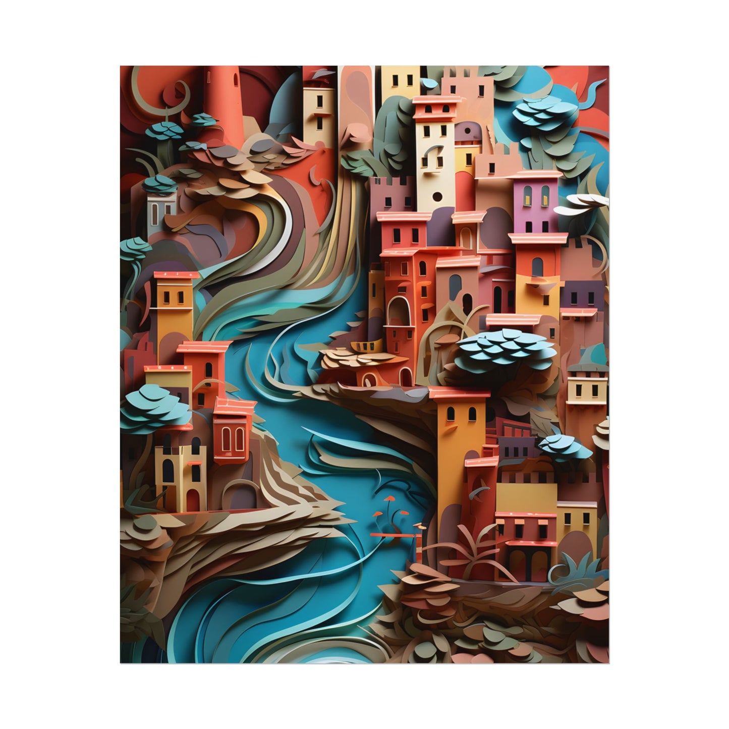 European Nature in Paper Quill: A Close-Up Artwork - Poster