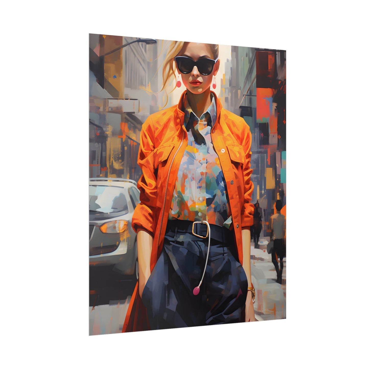 Urban Fashionista: City Chic Digital Artwork - Poster