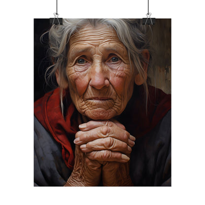 Wisdom in Age: Elderly Portrait Art - Poster