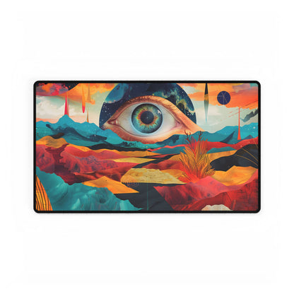 Surreal Landscape: Giant Eye in a Barren World - Desk Mat