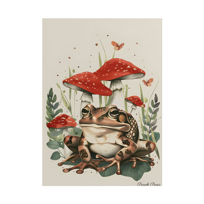 Retro Frog Smile: Colorful Mushroom Friends - Poster