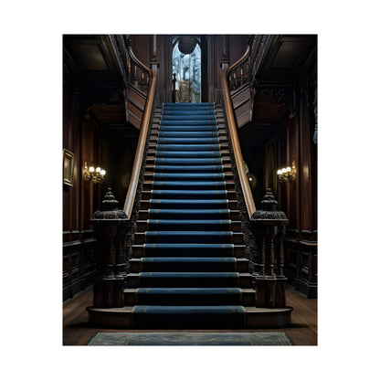 Haunted Gothic Mansion: Spooky Victorian Atmosphere Artwork - Poster