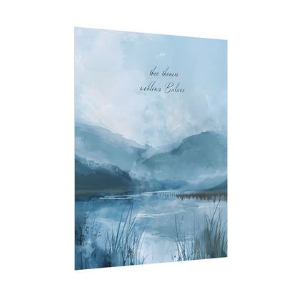 Peaceful Serenade: A Calming Landscape with Inspirational Quote - Poster