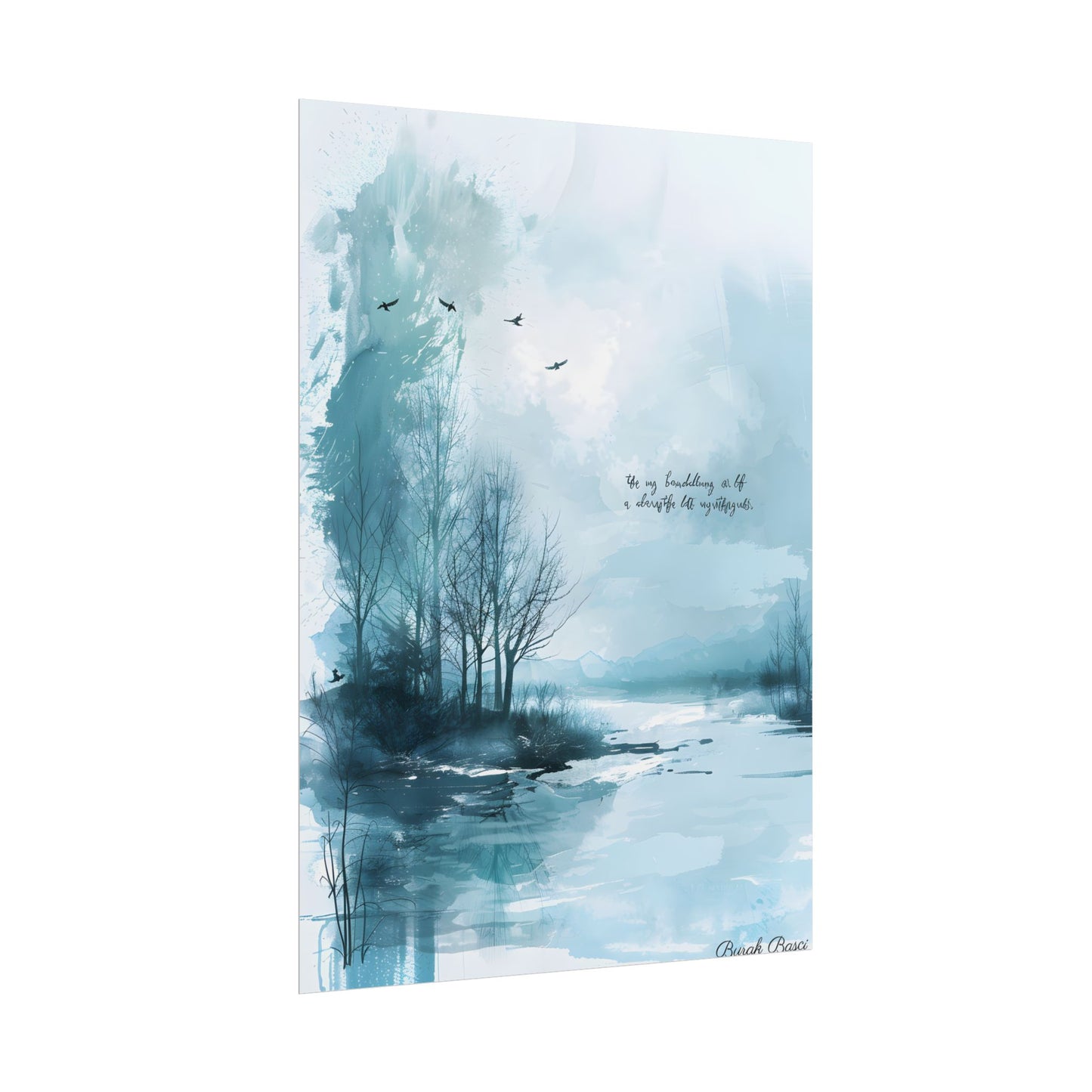 Serene Landscape: A Peaceful Nature Scene with Inspirational Quote - Poster