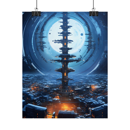 Aetherial Space Station: Low Earth Orbit Digital Art - Poster