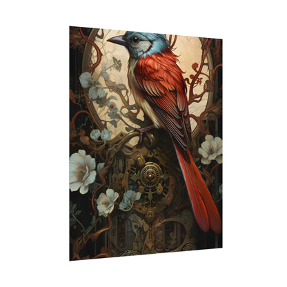 Mystical Songbird Guardian Amulet: Symbolic Artwork - Poster