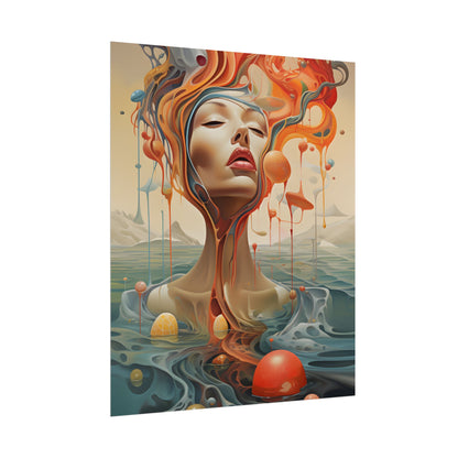 Surreal Dreamscape: Vibrant Psychedelic Colors - Poster