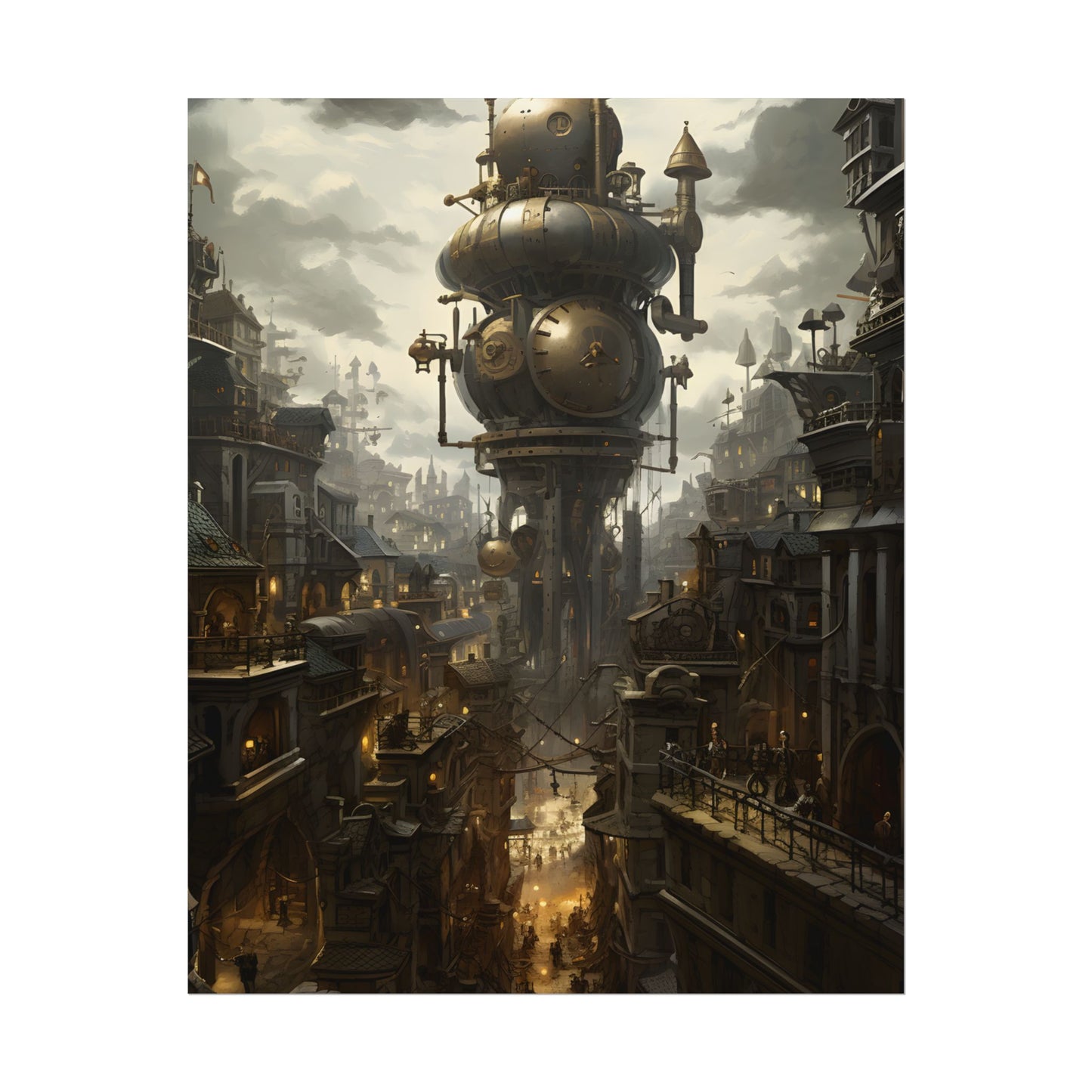 Vibrant Steampunk City: A World of Wonder - Poster