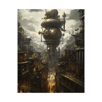 Vibrant Steampunk City: A World of Wonder - Poster