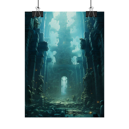 Lost Underwater Civilization: Ancient Ruins in Sunken Depths - Poster