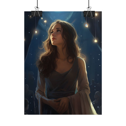 Contemplative Moment: A Person in Reflection - Dark Colored Portrait - Poster