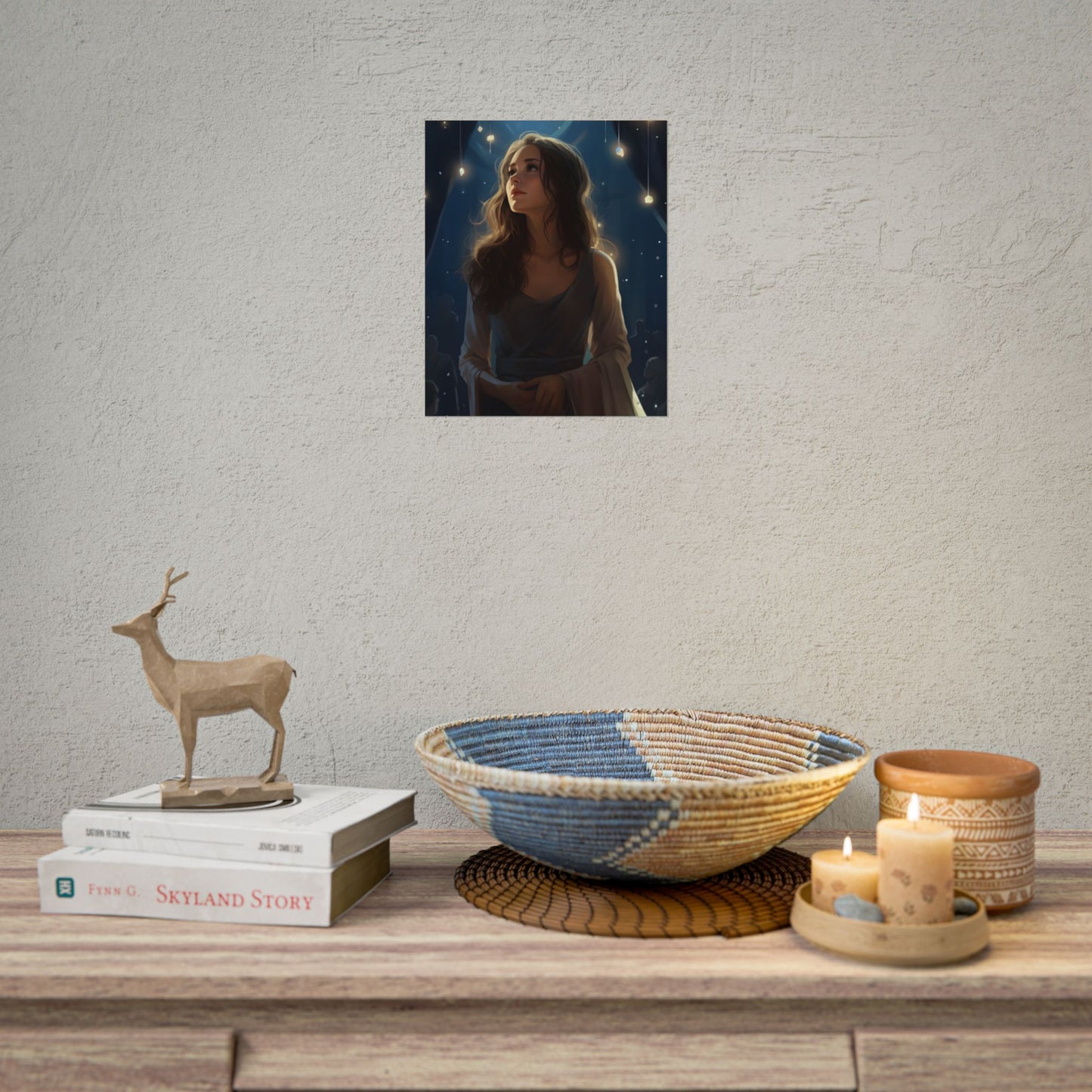 Contemplative Moment: A Person in Reflection - Dark Colored Portrait - Poster