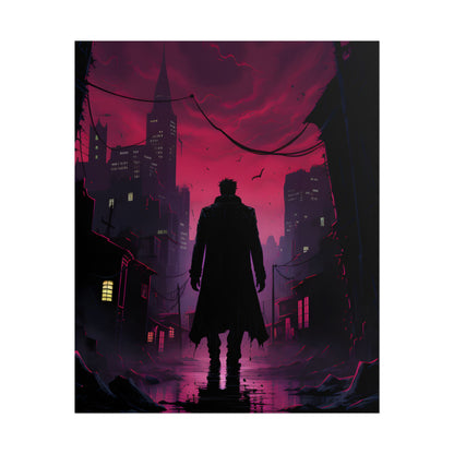 Gritty Urban Scene: Detective in Thought - Poster