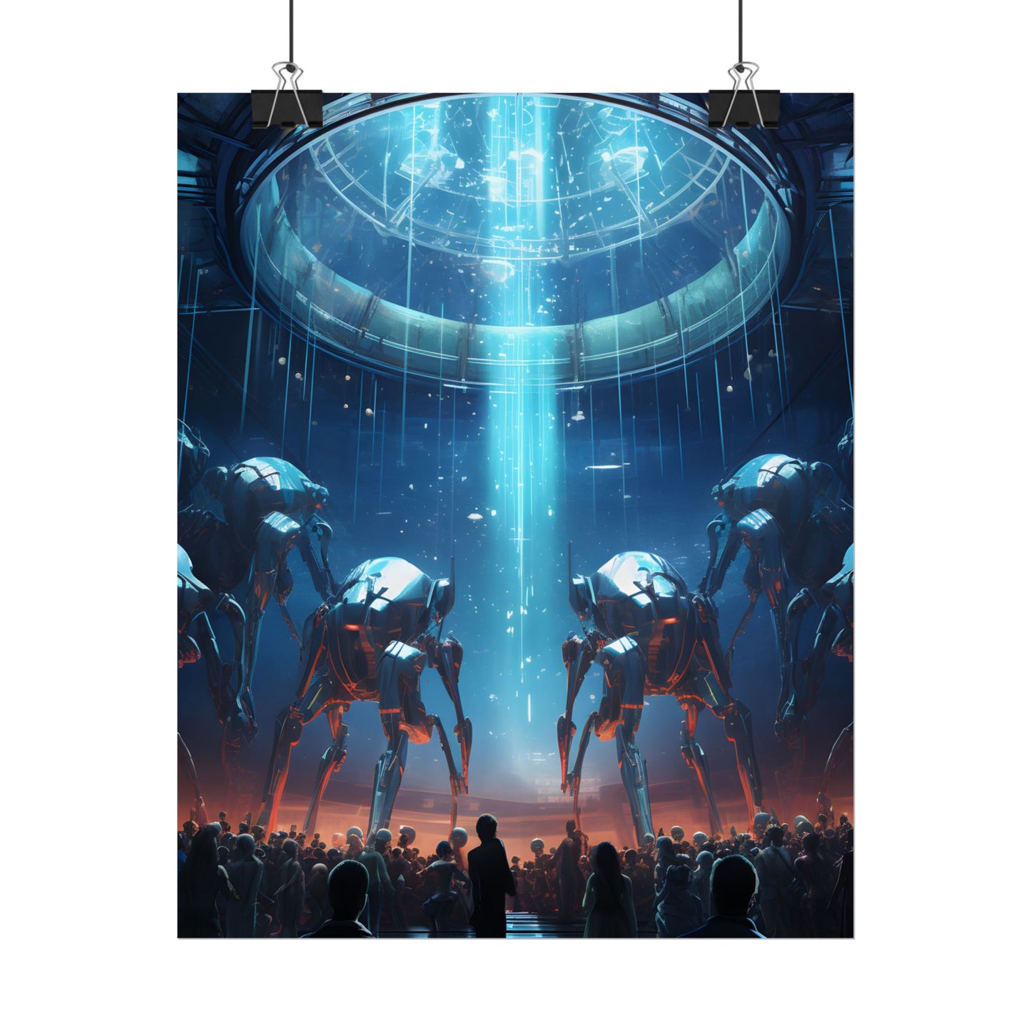 Vibrant Robot Symphony: A Harmonious Blend of Human and Robotic Musicians - Poster
