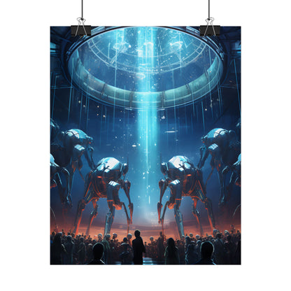 Vibrant Robot Symphony: A Harmonious Blend of Human and Robotic Musicians - Poster