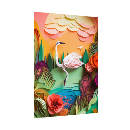 Peaceful Island Landscape: Paper Quilling Water Scene Art - Poster