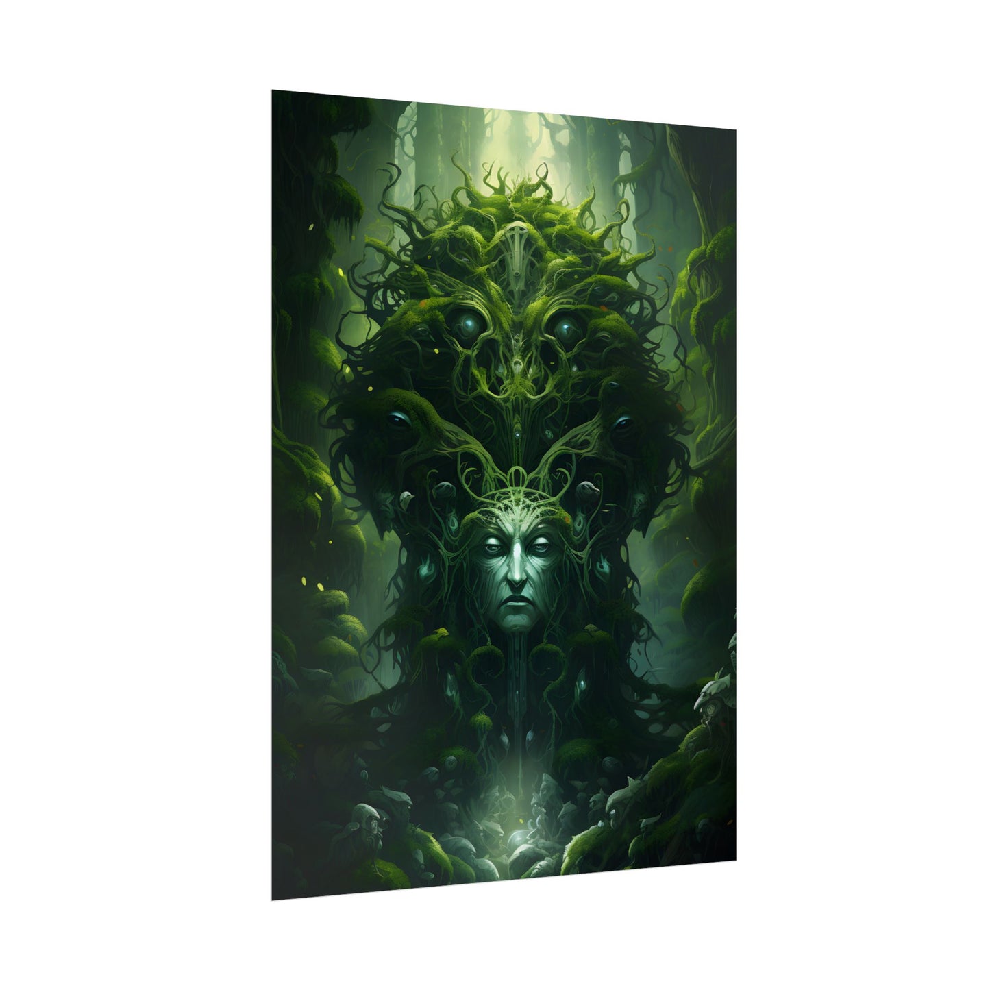 Mystical Forest Guardians: Ancient Tree Spirits Ethereal Artwork - Poster