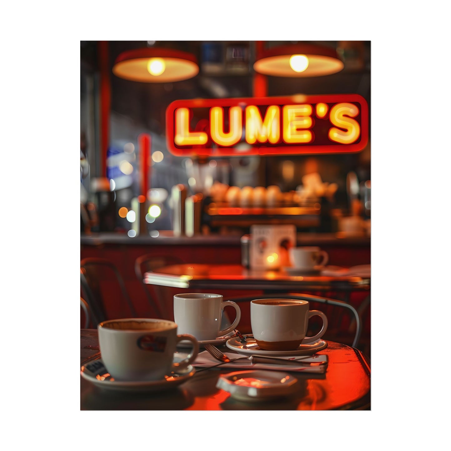 Retro Kitchen Diner: Vintage Artwork from Lukes - Poster