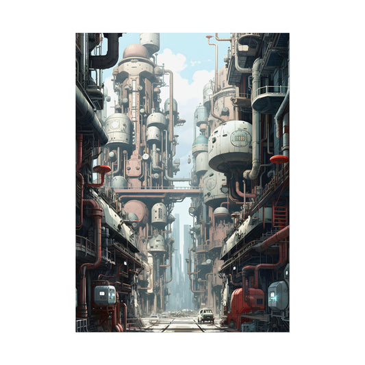 Post-Apocalyptic Metropolis: Forgotten Industrial Hub - Poster