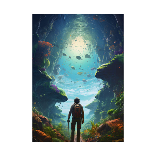 Futuristic Explorer: Sci-Fi Wilderness Discovery - Poster