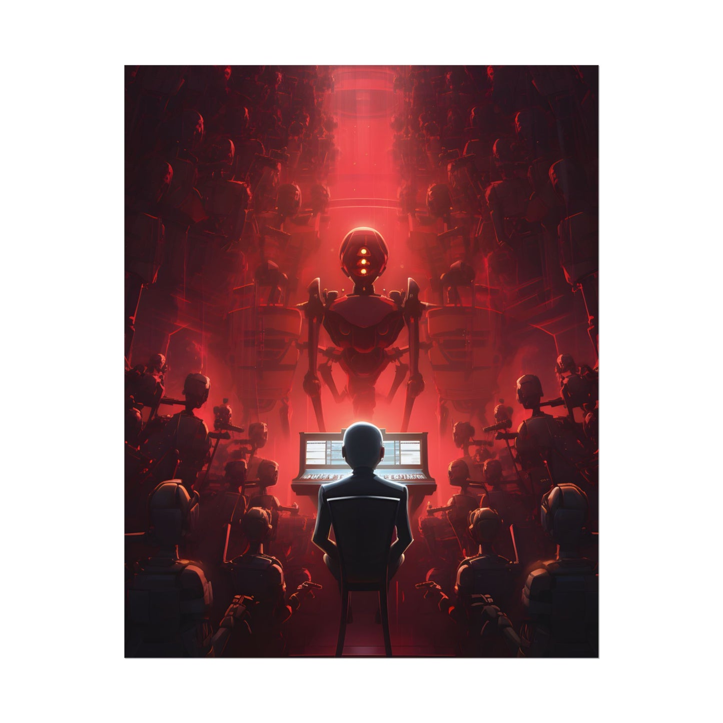 Robot Symphony: Futuristic Music Art - Poster