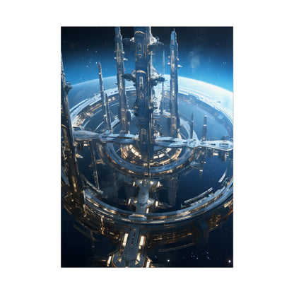 Futuristic Space Station: Aetherial Hub - Poster