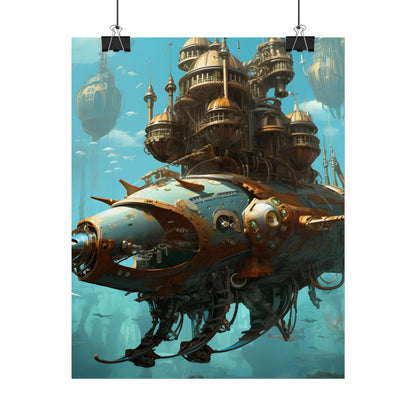 Steampunk Ocean Adventure: Victorian Industrial Voyage - Poster