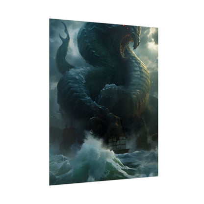 Mythic Sea Monster: Dark Ocean Artwork - Poster