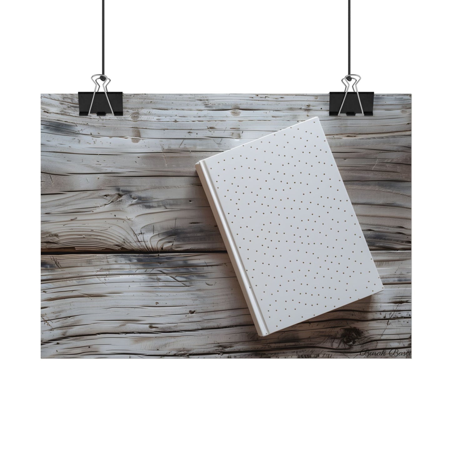 Minimalist Notebook with Embossed Dot Pattern: Unique Stationery Art - Poster