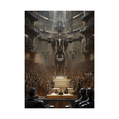 Robot Symphony: Elevated View of Robot Orchestra - Poster