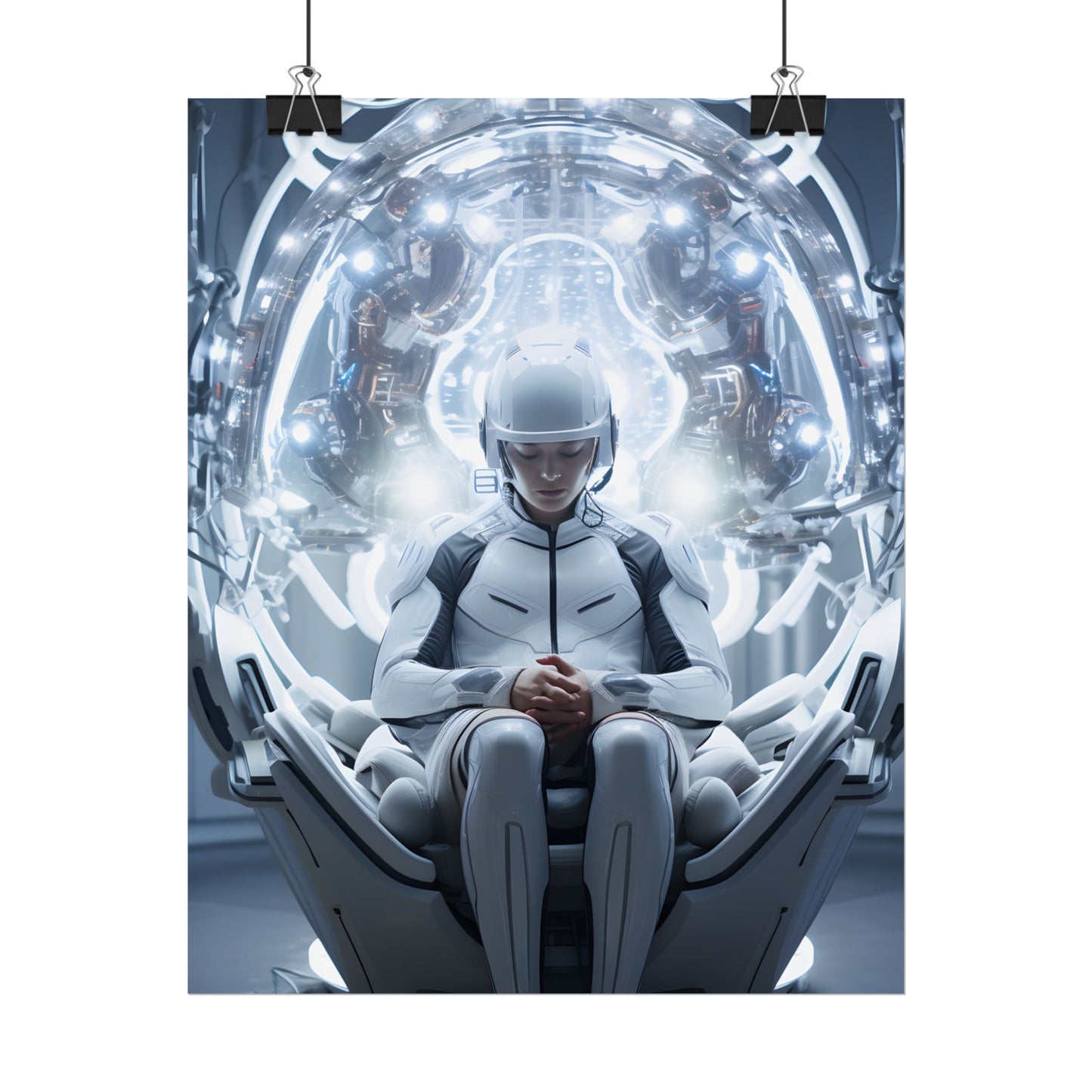 Elderly Man in a Complex Web: Medical Experiment Artwork - Poster