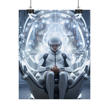 Elderly Man in a Complex Web: Medical Experiment Artwork - Poster