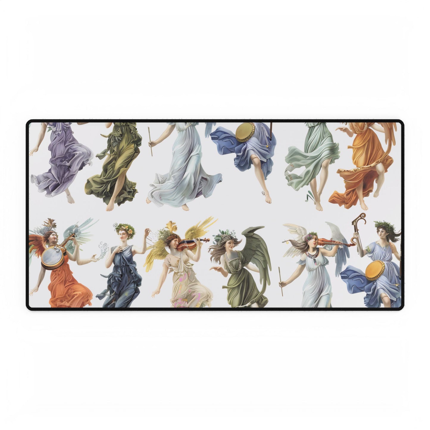 Ethereal Greek Goddesses: Classical Artwork featuring Nine Unique Deities - Desk Mat