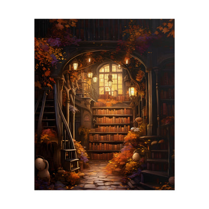Whimsical Magical Bookshop: Enchanting Artwork in a Hidden Corner - Poster