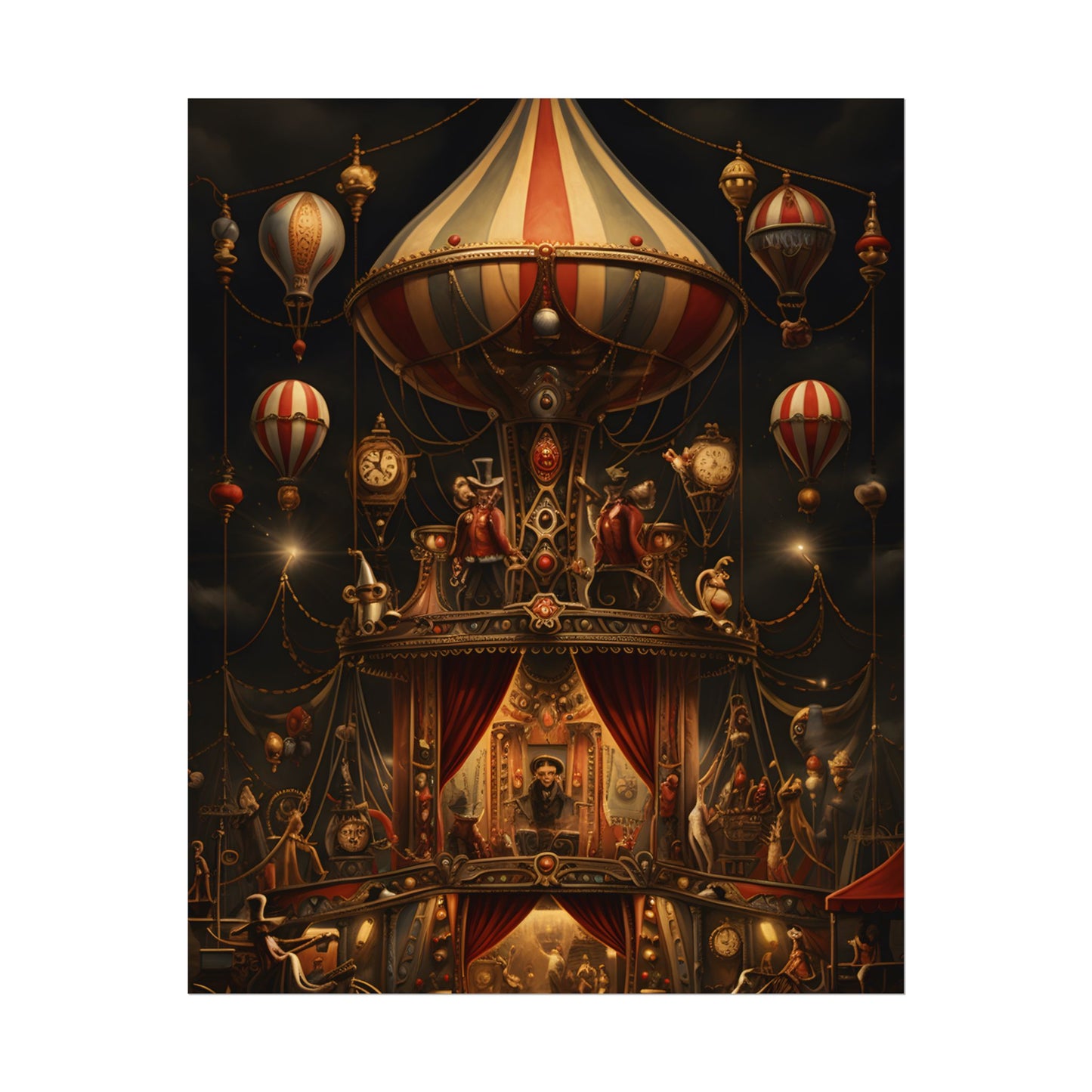 Whimsical Clockwork Circus: A Fantastical Artwork - Poster