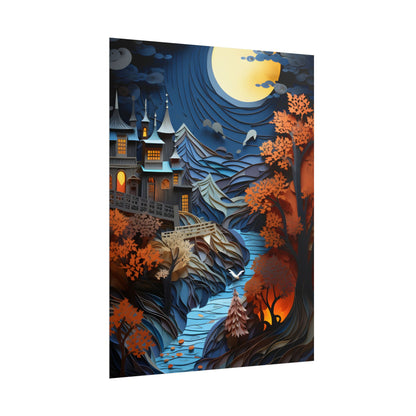 Eye-Catching European Landscape: Realistic Paper Quilling Artwork - Poster