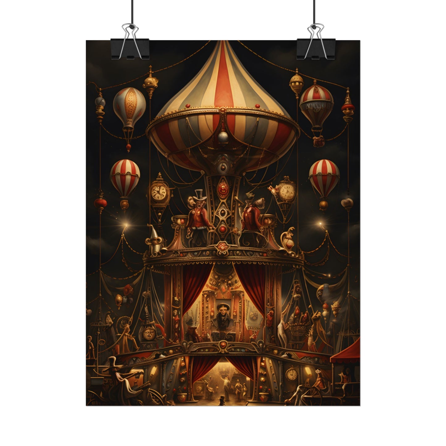 Whimsical Clockwork Circus: A Fantastical Artwork - Poster