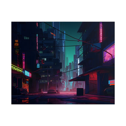 Nightfall in Neo-City: A Melancholic Cyberpunk Scene - Poster