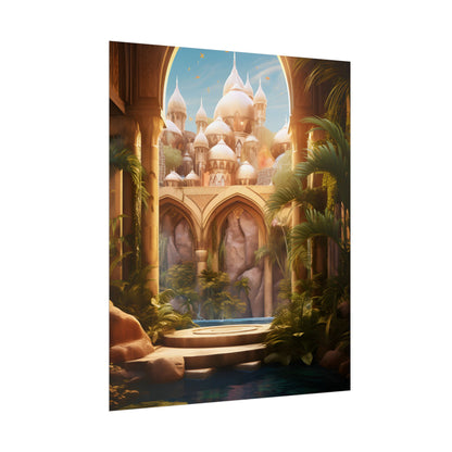 Mythical Desert Oasis: Arabian Nights Inspired Artwork - Poster