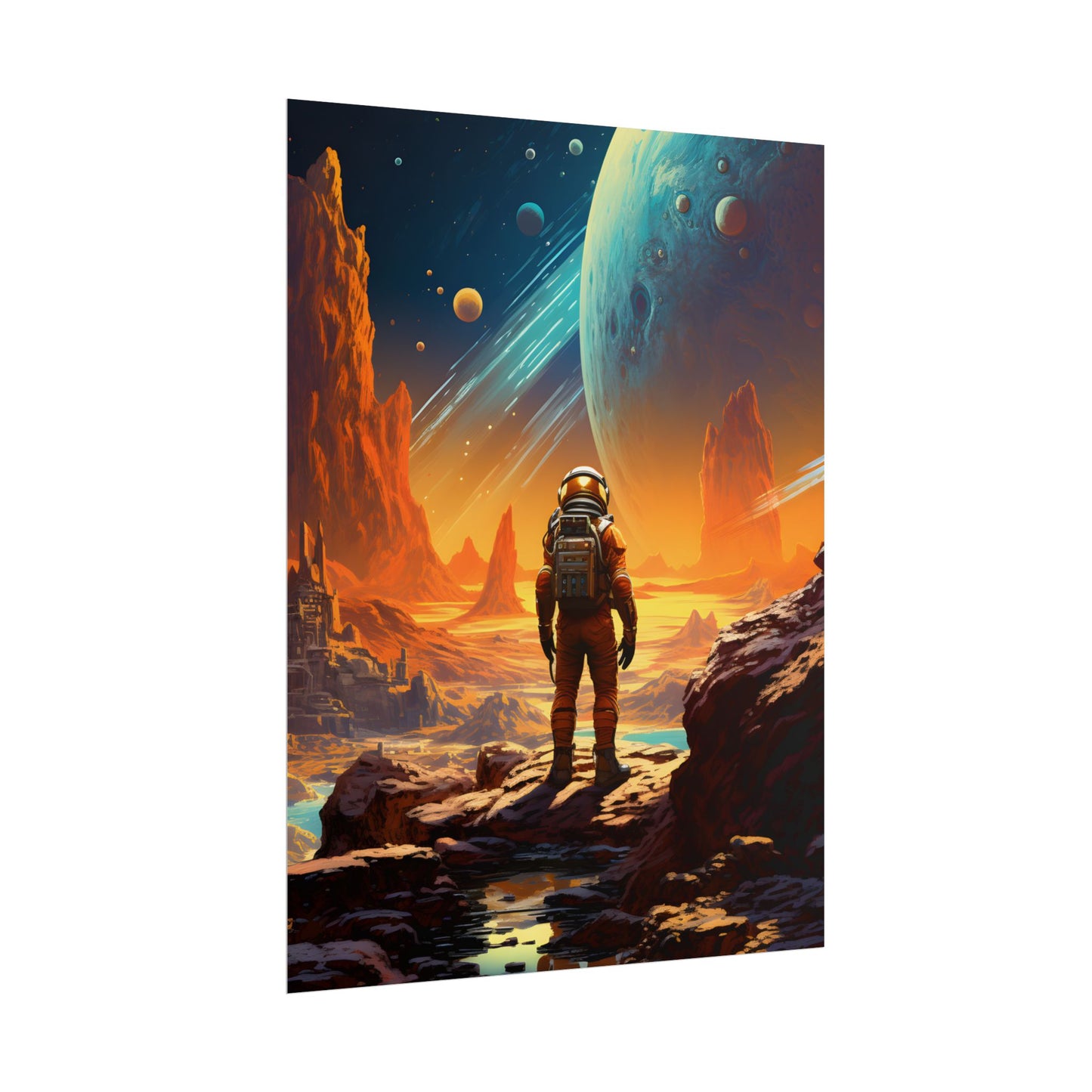 Futuristic Wilderness Explorer: Solo Journey in the Unknown - Poster