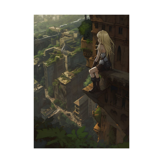 Dramatic Anime Goddess: Flying Through Expansive Sky - Poster
