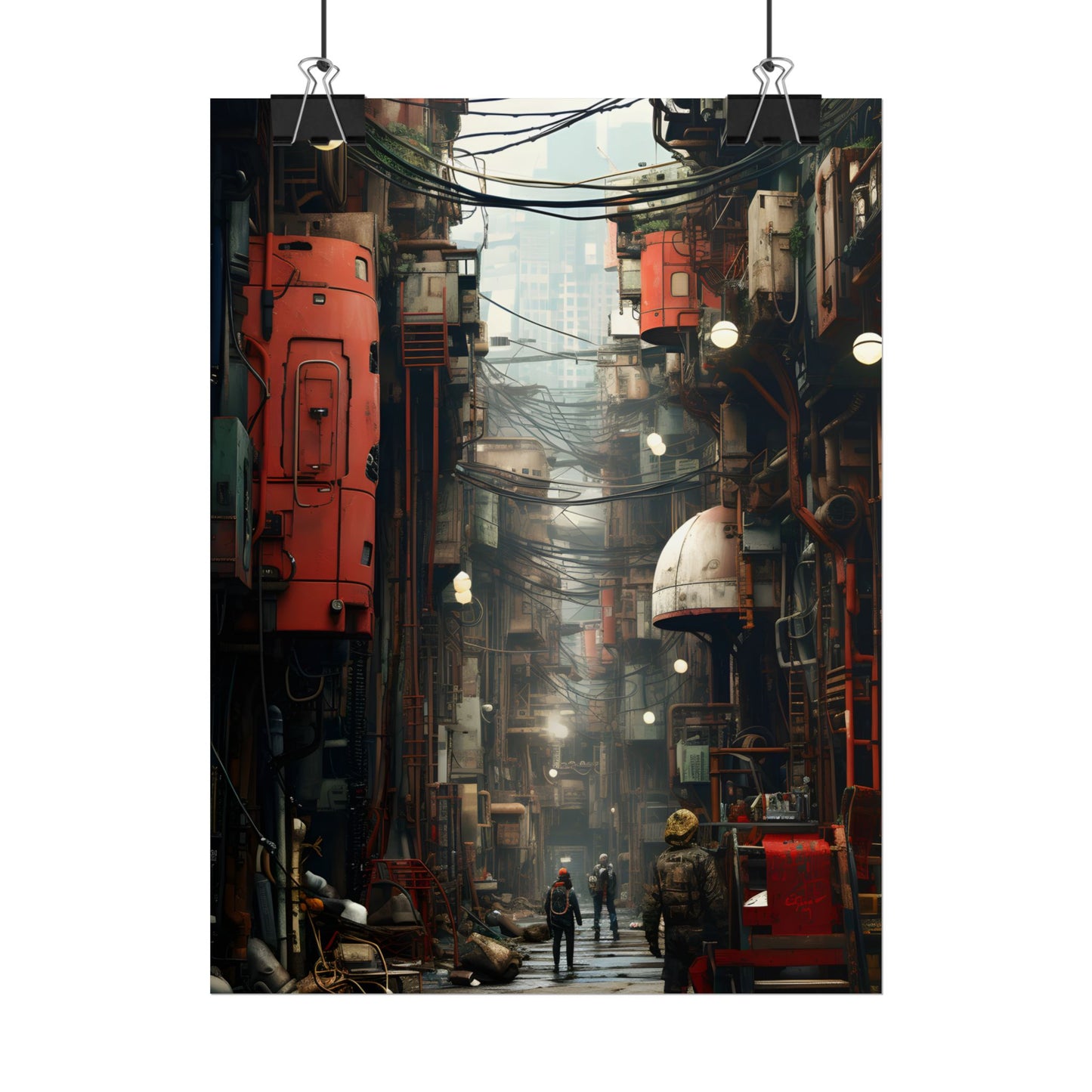 A New Era Unfolds: Post-Apocalyptic Steampunk Cityscape - Poster